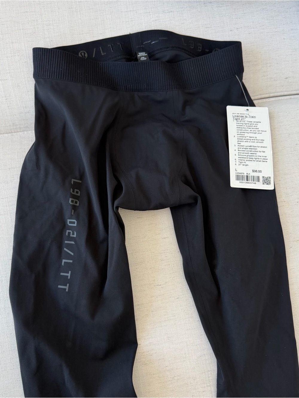 NWT Men’s Lululemon License to Train Tight 21” Black sz large - Picture 2 of 7
